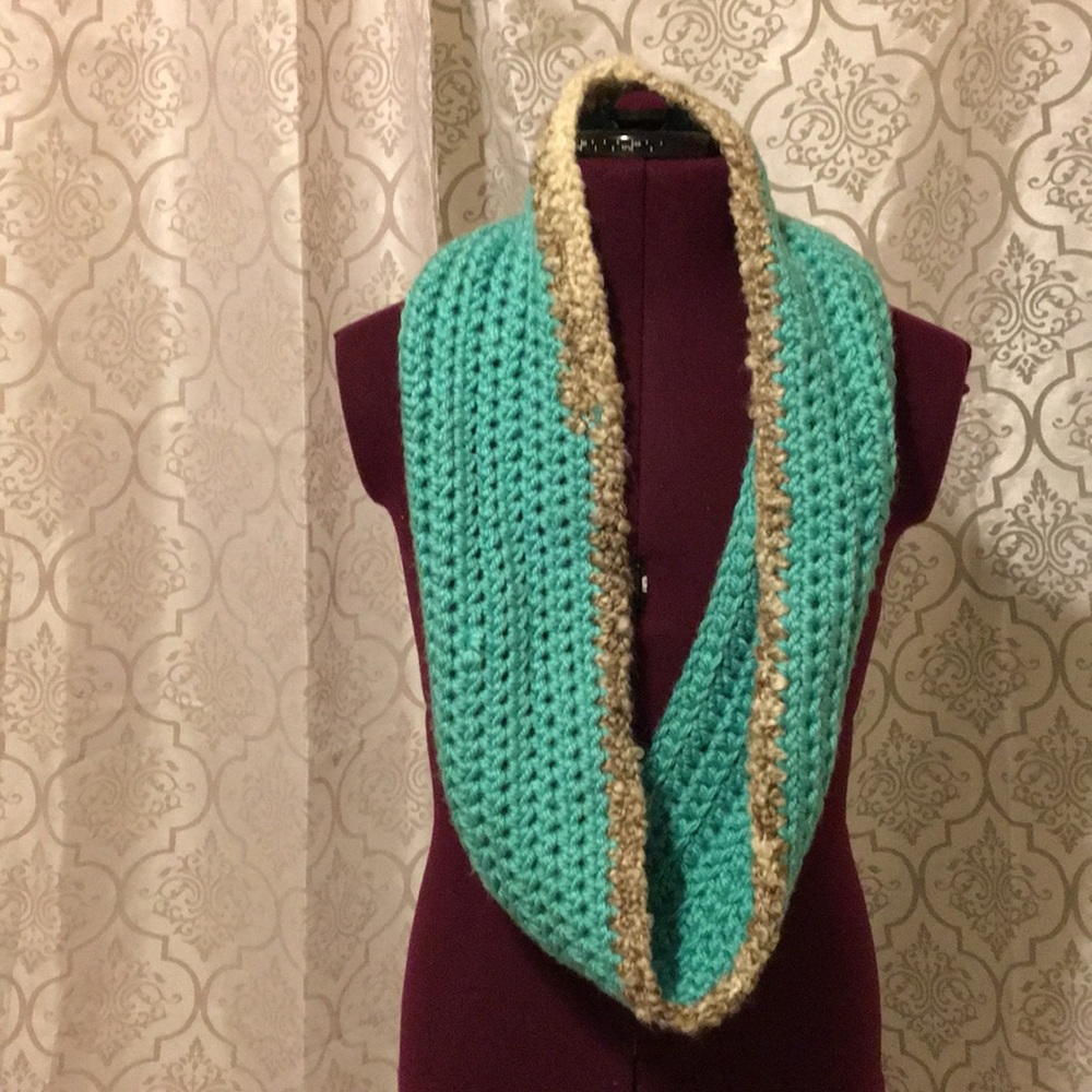 Crocheted Infinity Scarf - Picture 2 of 3